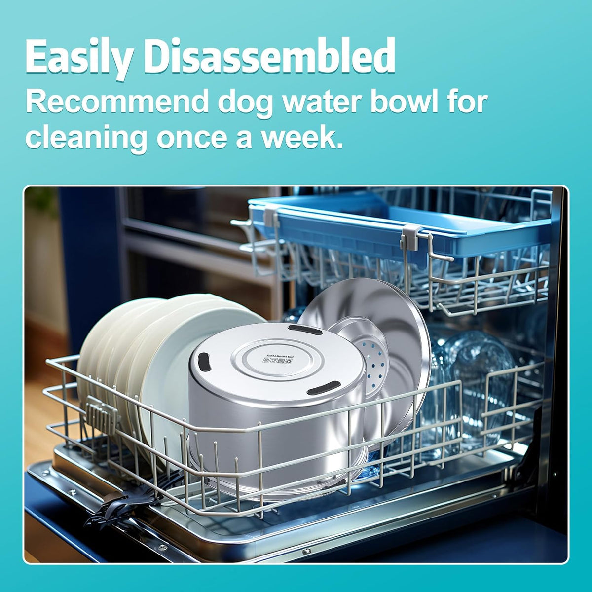 1.5 Gal Dog Water Bowl No Spill, 5.6L Slow Water Bowl for Large Dogs, Slow Drinking Dog Water Bowl