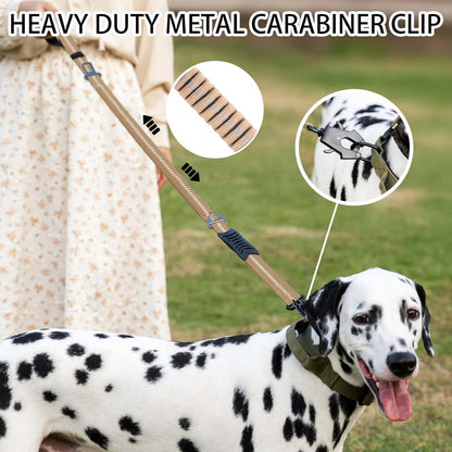 Heavy Duty Tactical Bungee Dog Leash, 4-6FT Shock Absorbing Tactical Leash with 2 Padded Handles