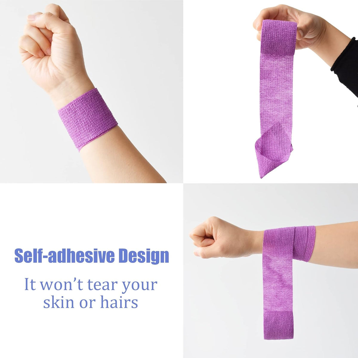 9 Pack 2" x 5 Yards Self Adhesive Bandage Wrap Self Stick Wrap for Ankle, Wrist, Finger, Sports