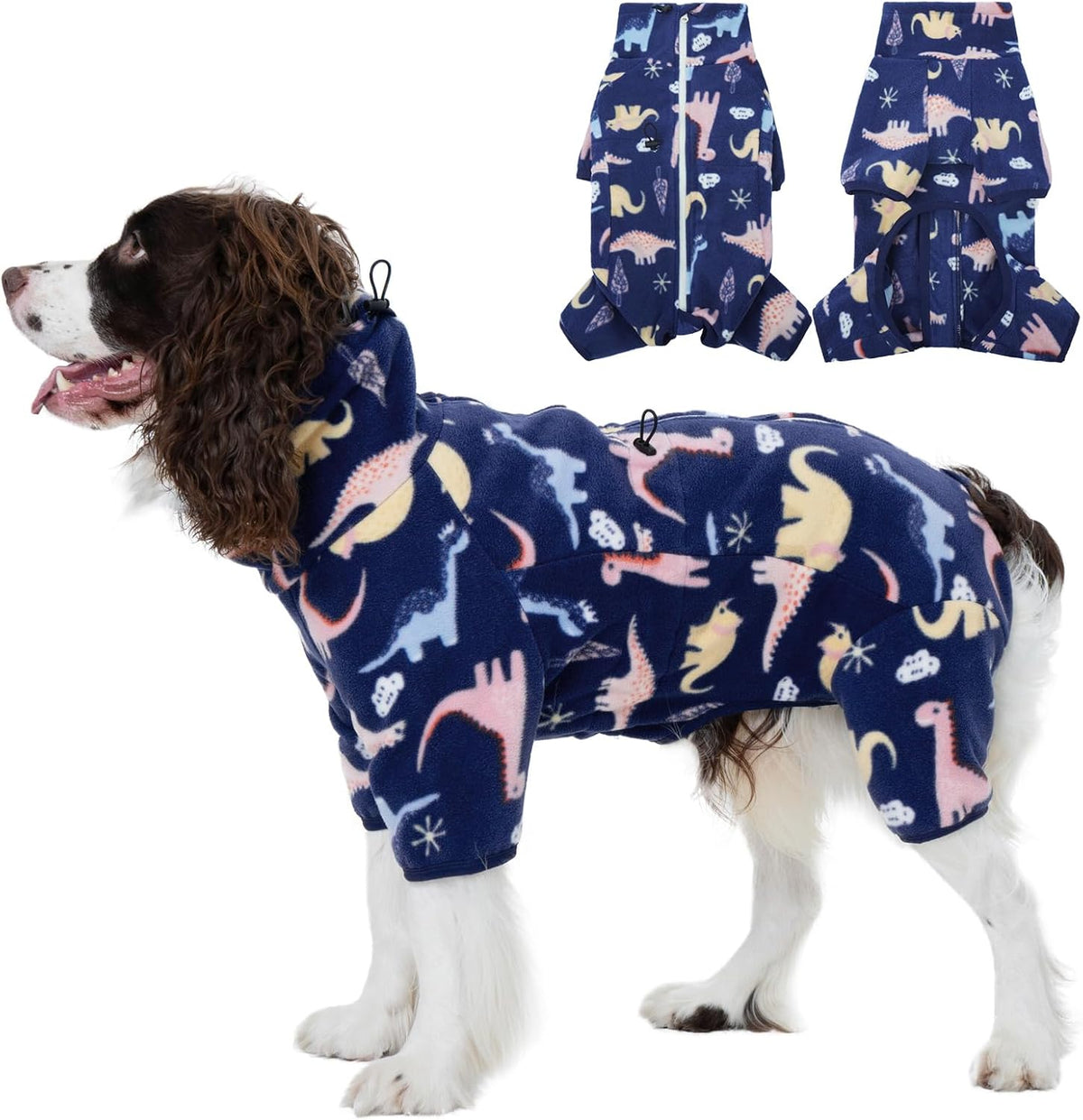 ROZKITCH Dog Clothes Large Sized Pajamas, Pet Windproof Warm Cold Weather Jacket Vest with
