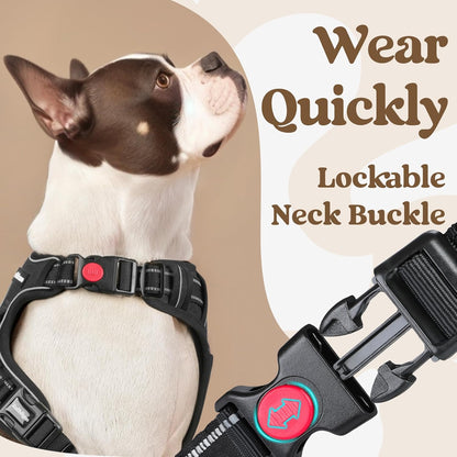 rabbitgoo Dog Harness for Large, No Pull Pet Harness with 3 Buckles, Adjustable Soft Padded Vest