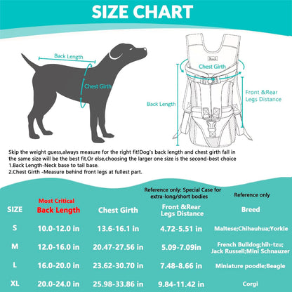 Lukovee Dog Backpack Carrier, Legs Out Easy-fit Dog Front Carrier for Small Medium Dogs, Adjustable