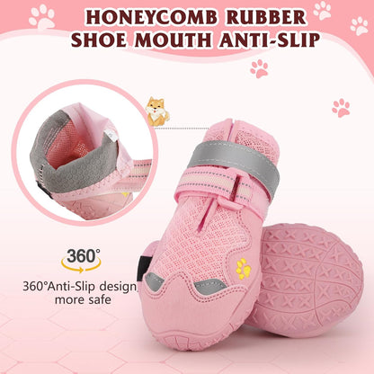 Dog Shoes for Large Medium Small Dog, Mesh Breathable Dog Shoes for Hot Pavement, Anti-Slip Dogs