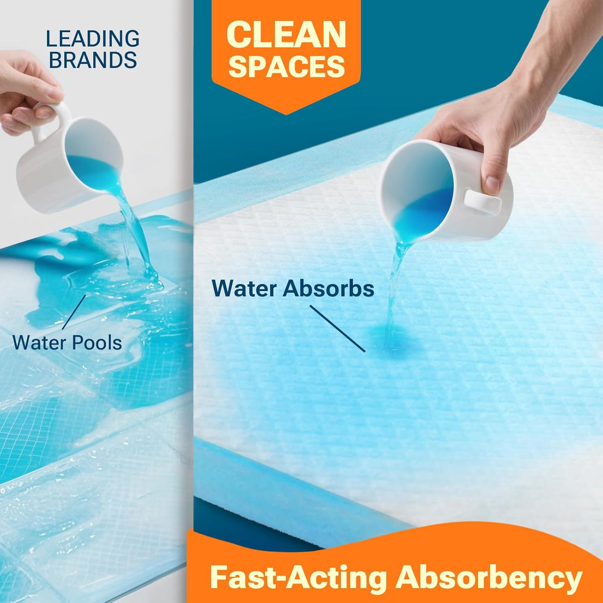 30" x 36" 50 Count Super Absorbency Disposable Bed Pads for Adults, Leakproof Quick Drying