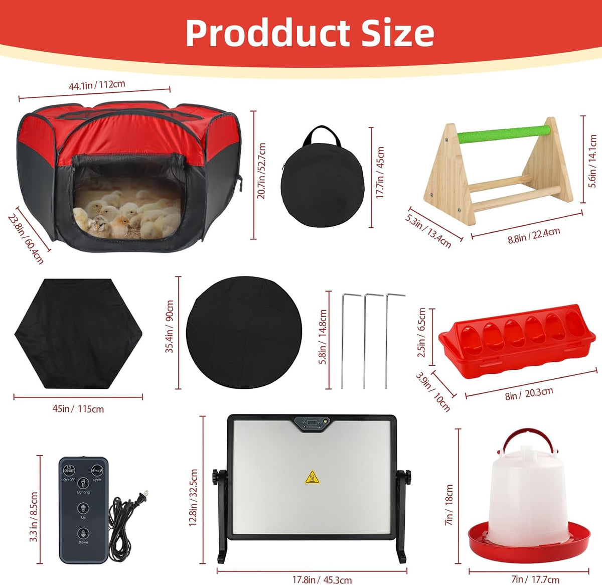 Chicken Brooder Box for Chick Starter Kit, 12.8 * 17.8 inch Large Brooder Heating Plate, Brooding