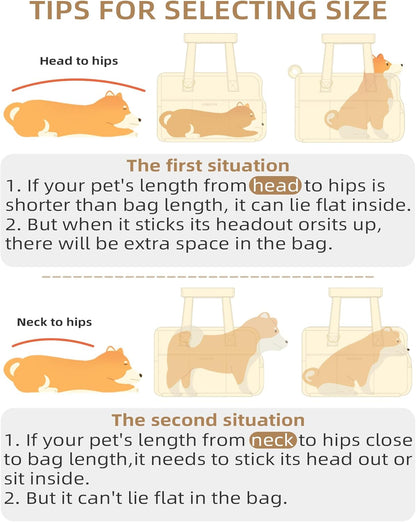 Dog Purse Carrier for Small Dogs Rabbit cat with Large Pockets, Cotton Bag, Dog Carrier Soft Sided