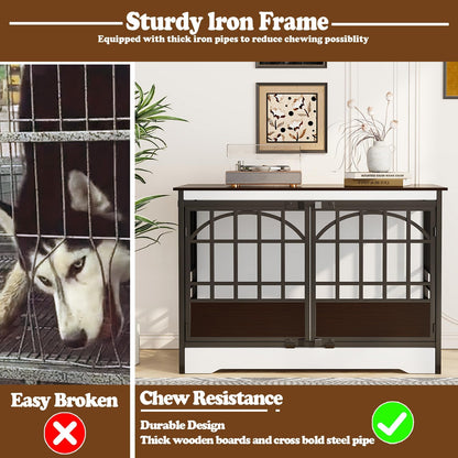 COZPAW 52 Inch Dog Crate Furniture, Extra Large Dog Kennel Indoor for XLarge Breed, Heavy Duty Dog