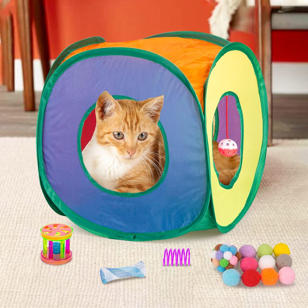 Retro Shaw Cat Toys Bundle 33 Pack, Interactive Kitten Toys for Indoor Cats Kitty with Collapsible