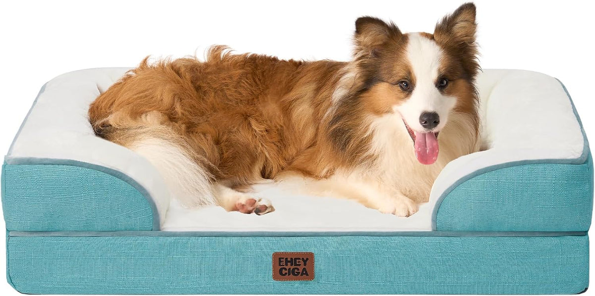 EHEYCIGA Orthopedic Dog Beds for Large Dogs, Waterproof Memory Foam Large Dog Bed with Sides