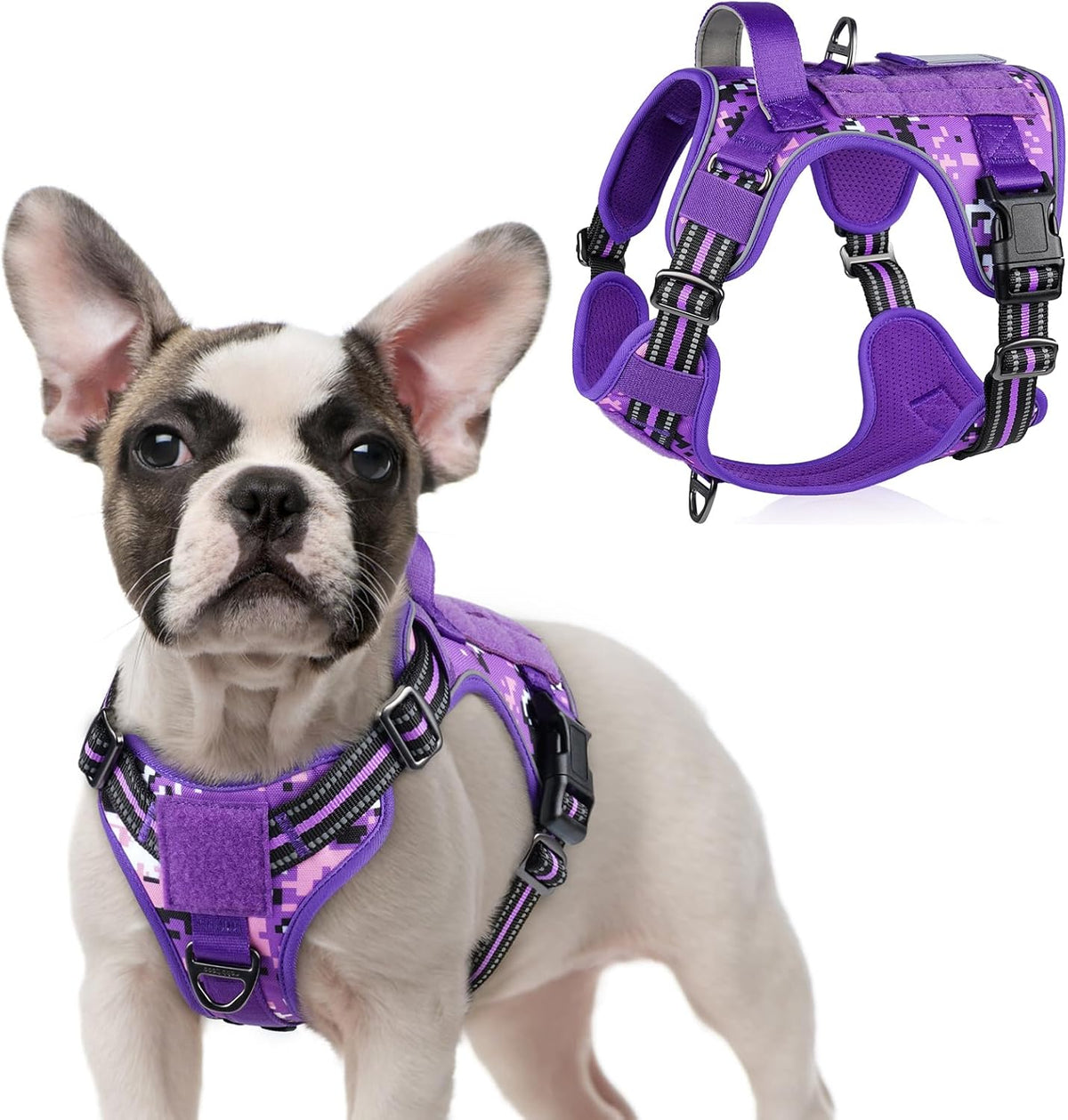 rabbitgoo Tactical Dog Harness for Small Dogs, No Pull Military Service Vest with Handle & Molle
