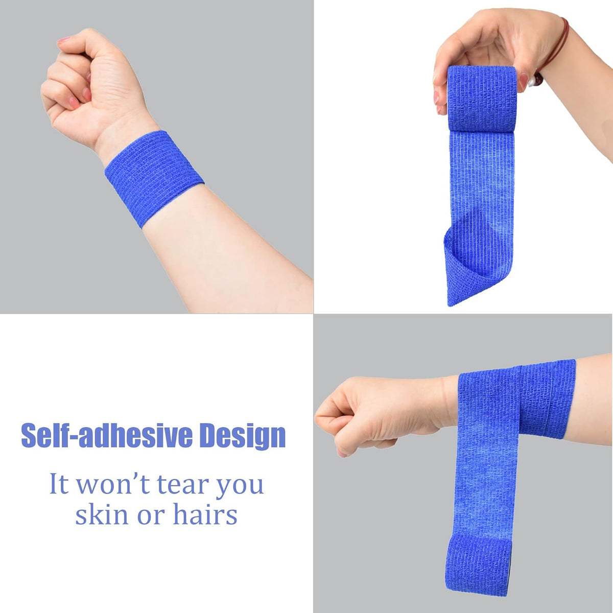 9 Pack 2" x 5 Yards Self Adhesive Bandage Wrap Self Stick Wrap for Ankle, Wrist, Finger, Sports