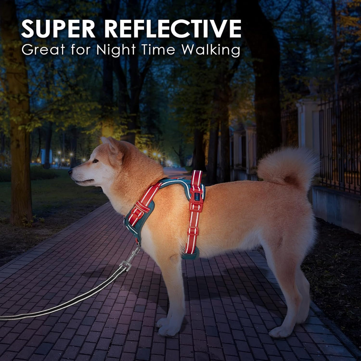 PHOEPET No Pull Dog Harness, Unique Colors Reflective Adjustable Dog Vest, with Soft Training