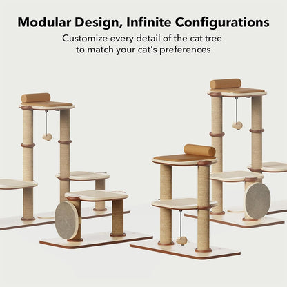 PETLIBRO Infinity Cat Tree Tower for Indoor Cats, Modular Design with Cat Bed, Toy, Felt Pads