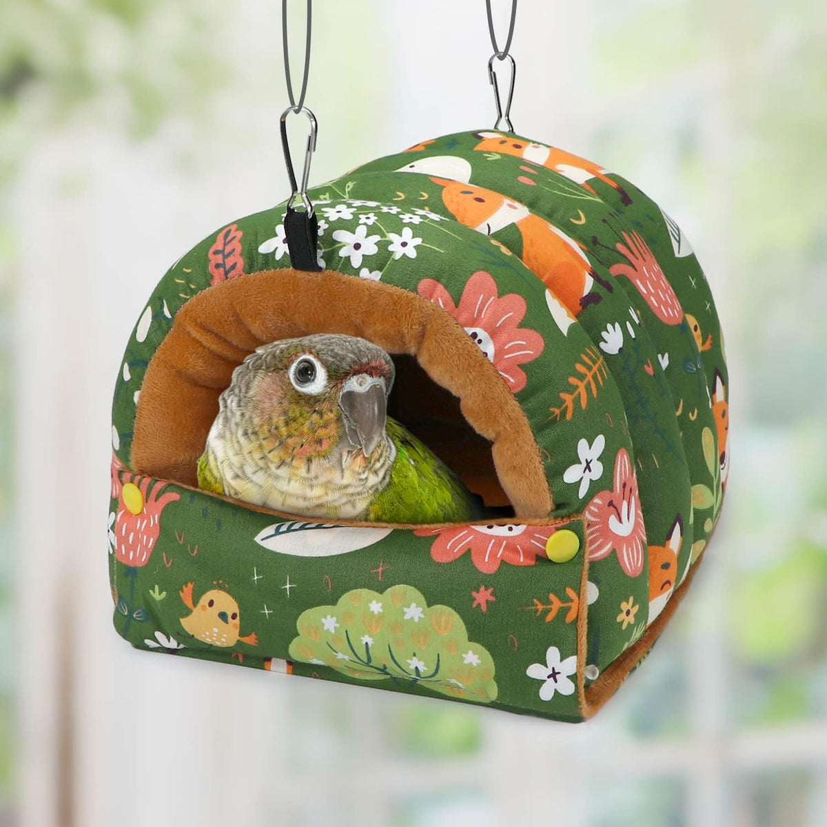 Wontee Bird Nest House Winter Warm Snuggle Hut Bird Bed Hanging Hammock for Parrots Budgies