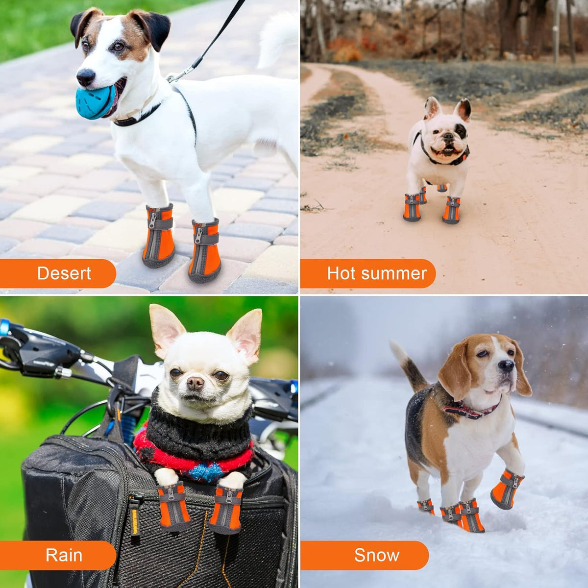 Dog Shoes for Small Dogs, Puppy Dog Boots & Paw Protector for Winter Snow Day, Summer Hot Pavement