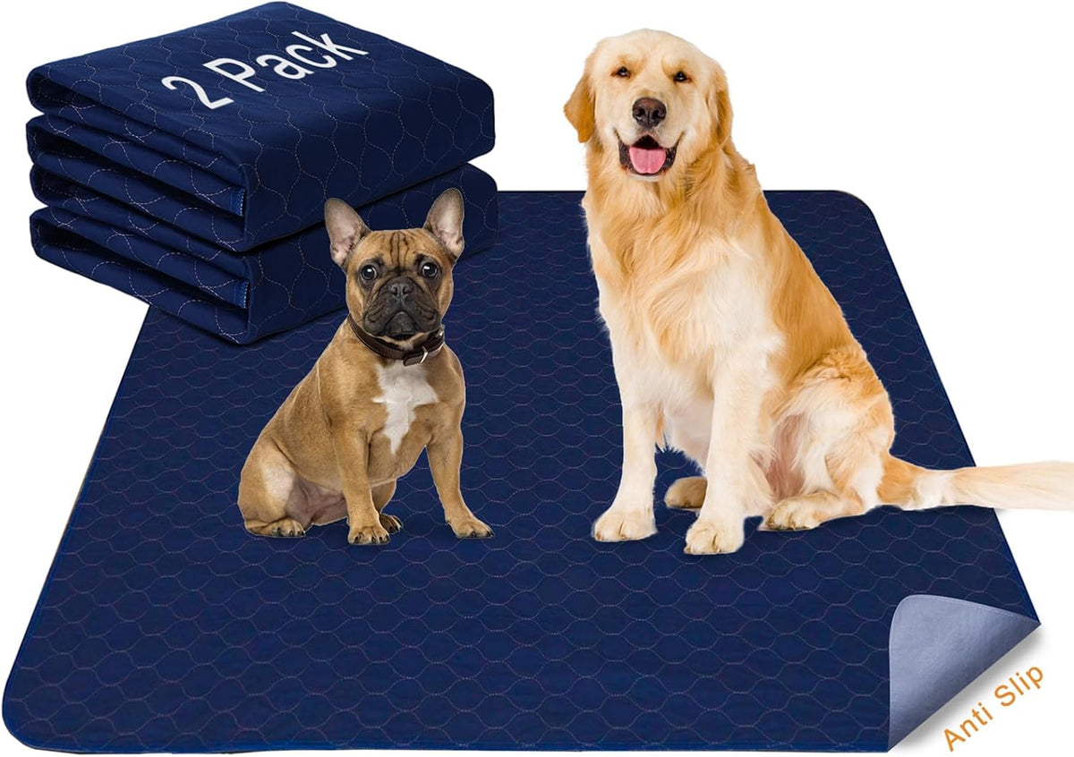 2Pack Dog Pads Washable 53”x65”, Extra Large Puppy Pads Waterproof, Super Absorption, Anti Skid