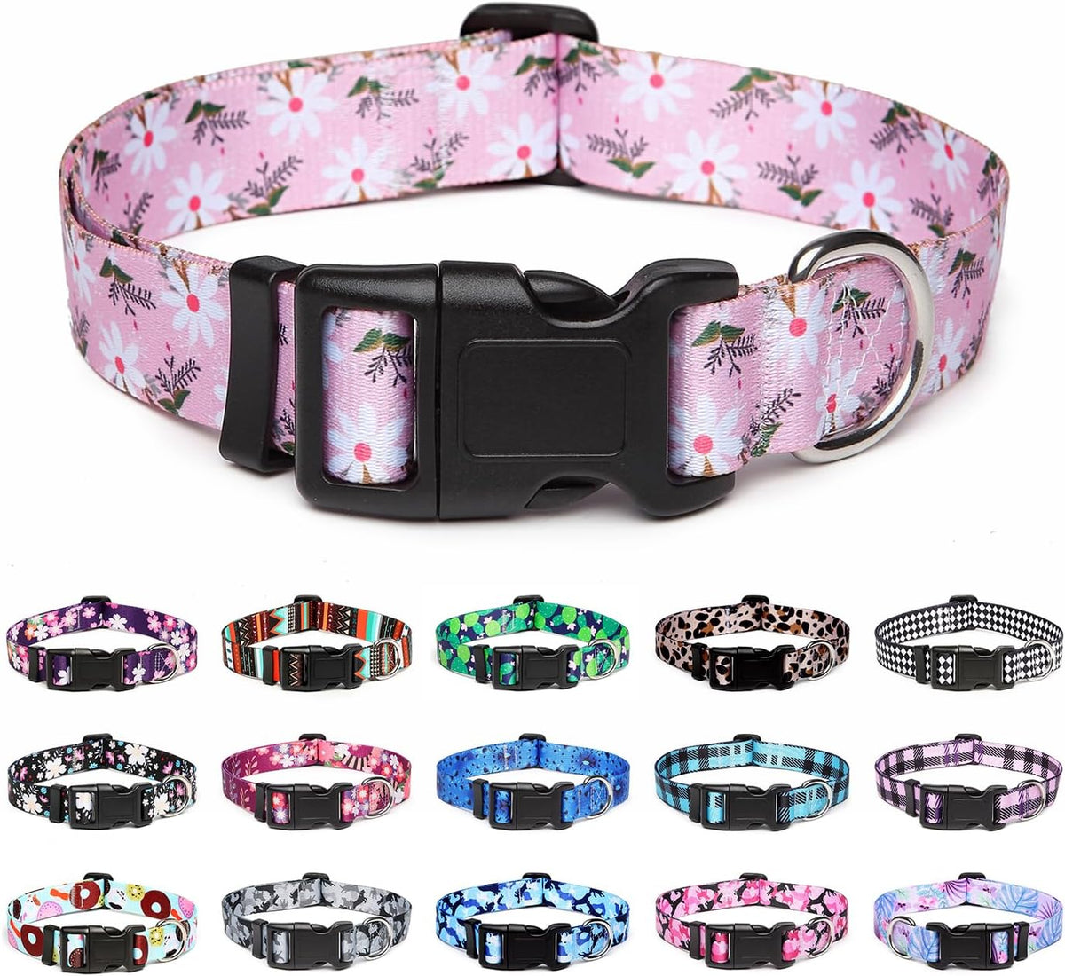 Mercano Adjustable Dog Collar - Special Design Patterns, Soft Nylon Comfortable Durable Pet Collar