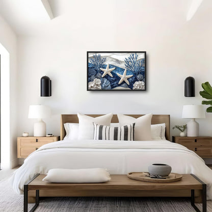 Large Starfish Nautical Wall Art for Living Room, Ocean Canvas Oversized Wall Decor, Sea Animal