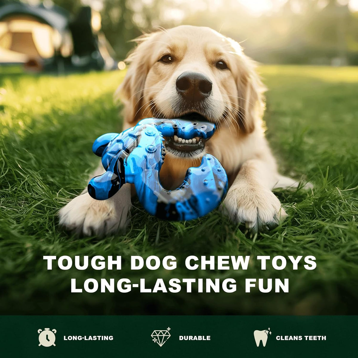 Dog Chew Toy for Aggressive Chewers – Tough Nylon Bone with Bacon Flavor for Pitbulls & Large Dogs