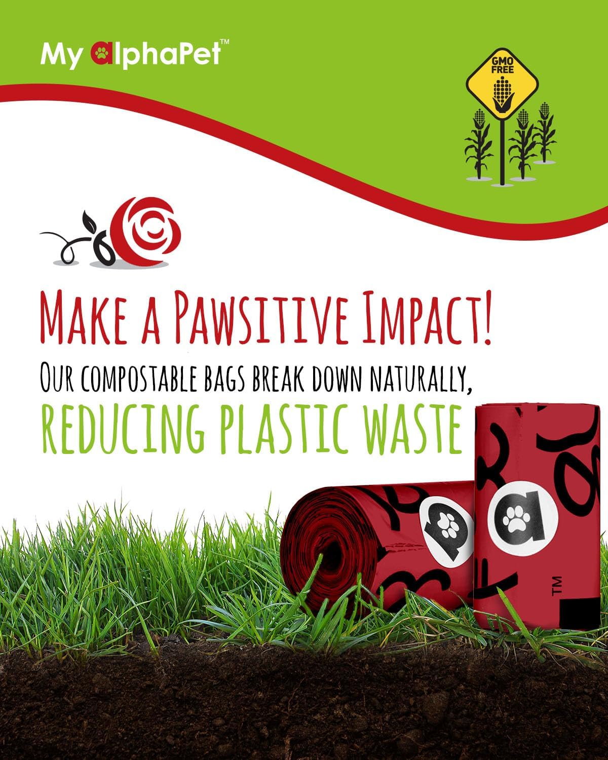 Compostable Dog Poop Bags, Cornstarch Eco-Friendly, HOME COMPOST NF T 51-800, 120 Count, Large Size