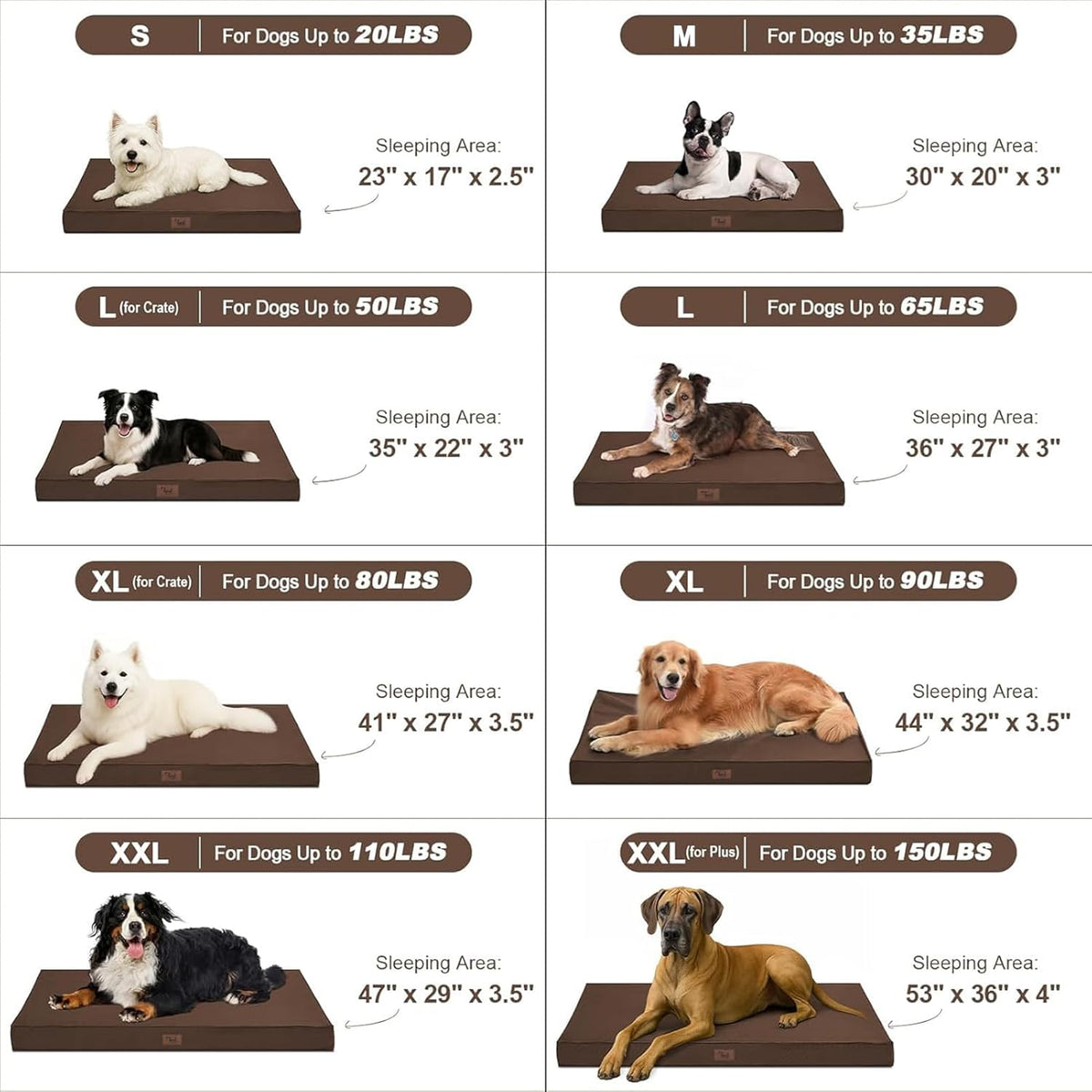 Outdoor All Weather XL Dog Bed, Waterproof Dog Bed for Extra Large Dogs, Orthopedic Egg Foam Pet