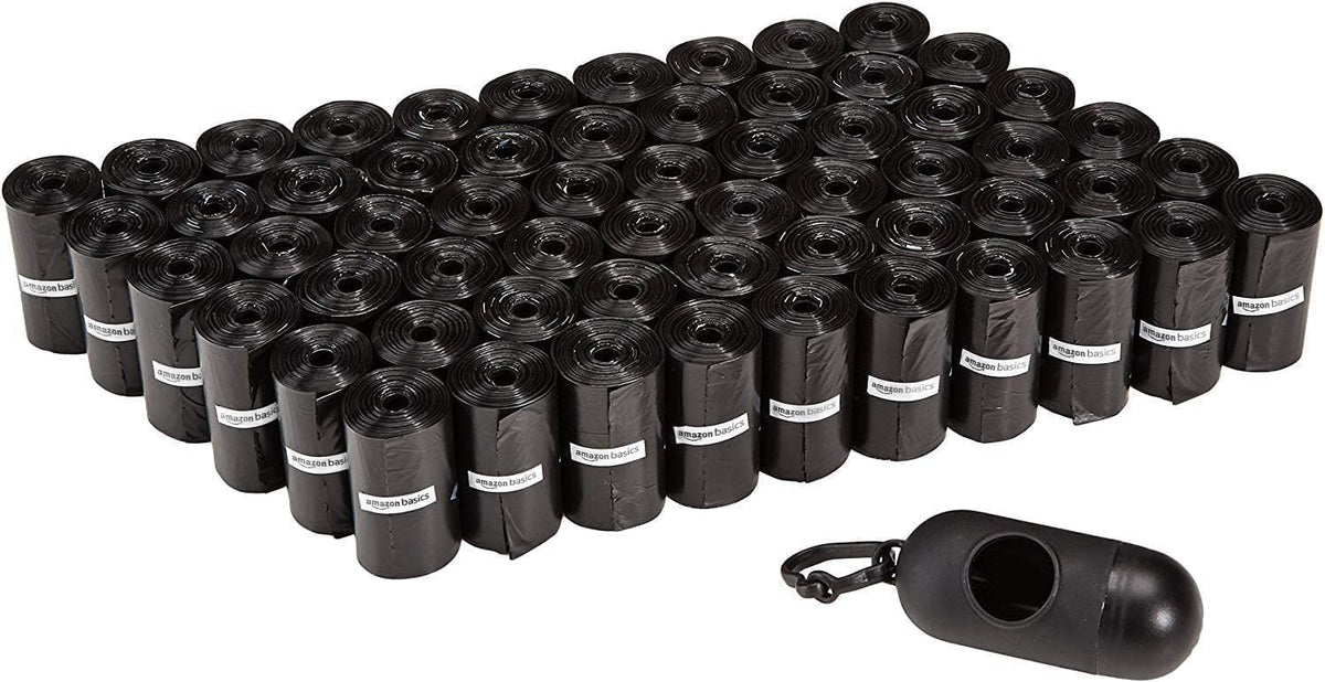 Amazon Basics Dog Poop Bags with Dispenser, 900 Count, Enhanced for Guaranteed Leakproof