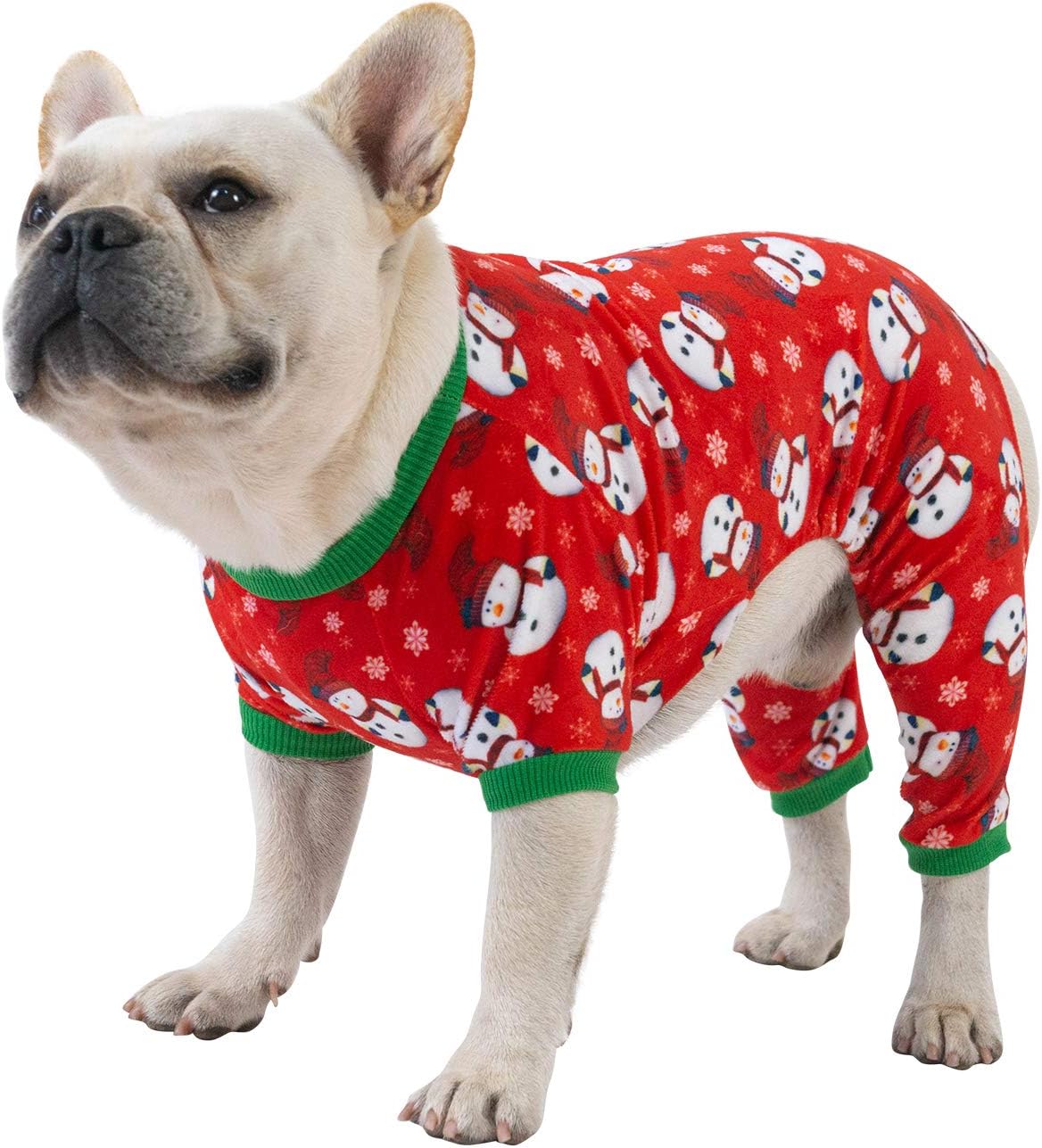 CuteBone Dog Christmas Pajamas Puppy Onesies Small Dogs Soft Pjs Coat Cat Apparel Comfy Pet Clothes