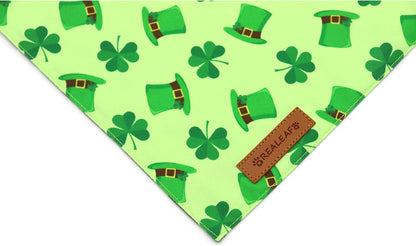 Realeaf St. Patrick's Day Dog Bandanas 2 Pack, Triangle Reversible Pet Scarf for Boys and Girls