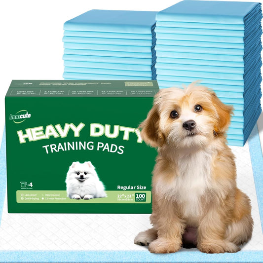 IMMCUTE Heavy Duty Puppy Pee Pads 22"x23"-100 Count | Dog Pee Training Pads Super Absorbent &