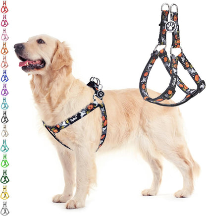 PUPTECK No Pull Dog Harness Soft Adjustable Basic Nylon Step in Puppy Vest Outdoor Walking with ID