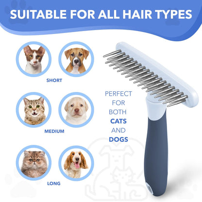 Dog rake deshedding dematting Brush Comb - Undercoat rake for Dogs, Cats, matted, Short,Long Hair