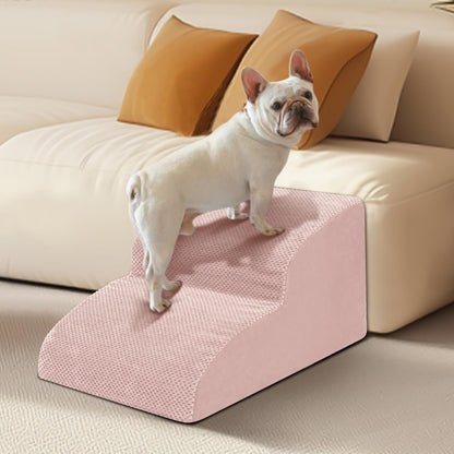 Dog Stairs for Small Dogs - High Density Foam Pet Steps, Extra Wide Dog Ramp with Non-Slip Bottom