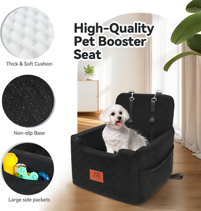 Dog Car Seat for Small/Medium Dogs Under 35lbs,Memory Foam Dog Booster Seats,Detachable and