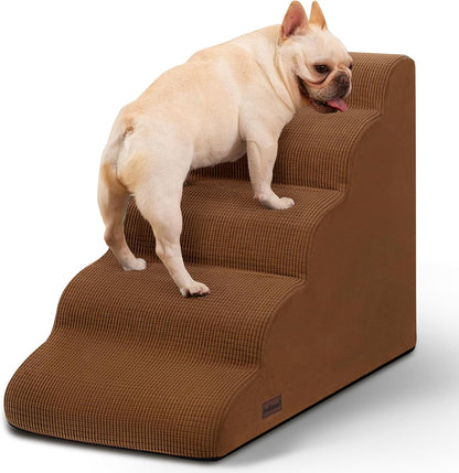 5-Step Dog Stairs and Ramp for High Bed,Non-Slip Sturdy Pet Steps for Small Dogs and Cats,22.2"
