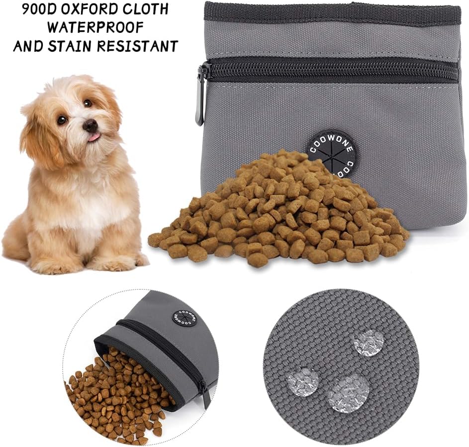 COOWONE Dog Treat Pouch with Pet Training Clicker, Detachable Dog Puppy Training Treat Bag, 900D