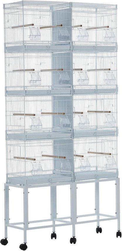 Lot-4 Breeding Bird Cage, Parrot Cage, Stackable Center Divided Breeder,Seperate Removable Tray