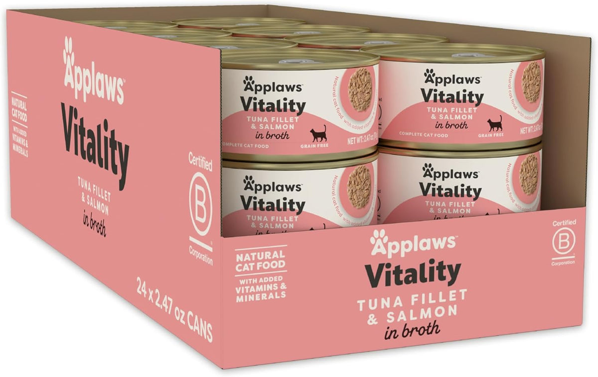 Applaws Vitality Wet Cat Food in Broth, Natural Canned Cat Food, Wet Food for Cats with Added