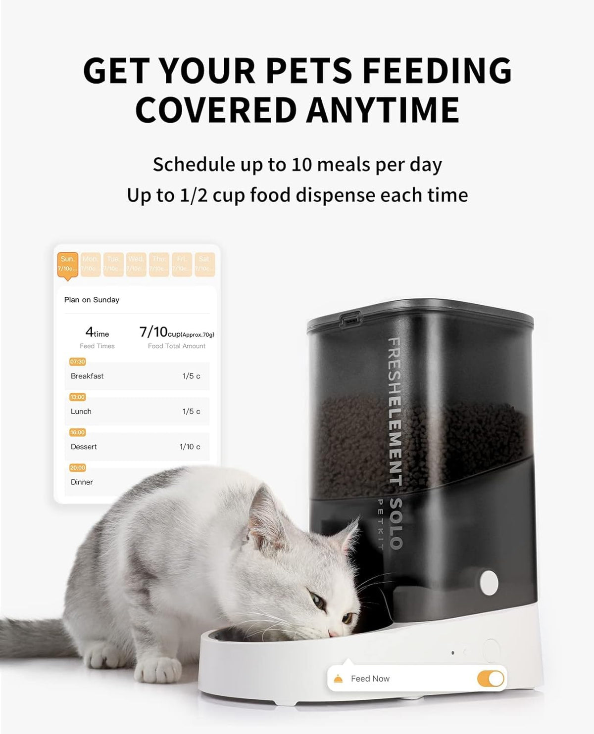PETKIT Automatic Cat Feeder, 2.4G WiFi Automatic Dog Feeder, App Control Pet Food Dispenser with
