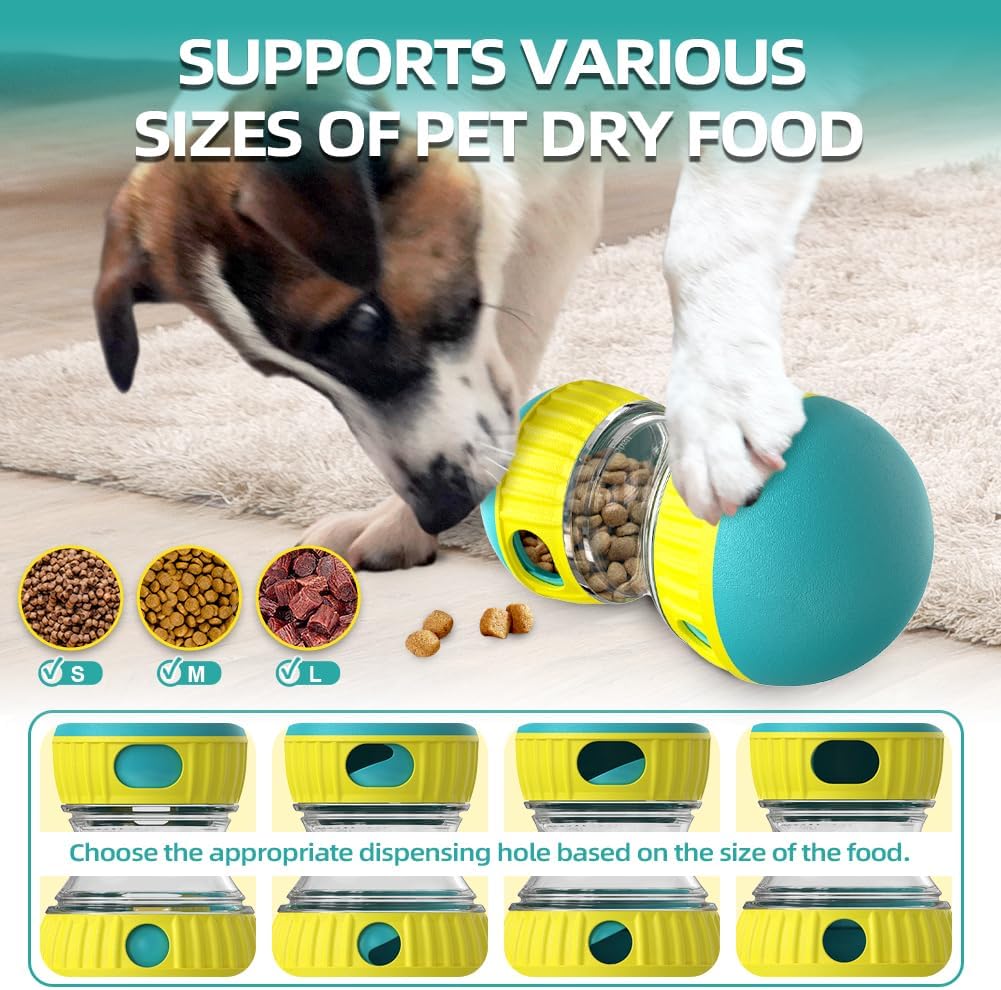 Dog Puzzle Toys, Rolling Treat Dispensing Ball, Brain Stimulation & Slow Feeder, Dog Enrichment
