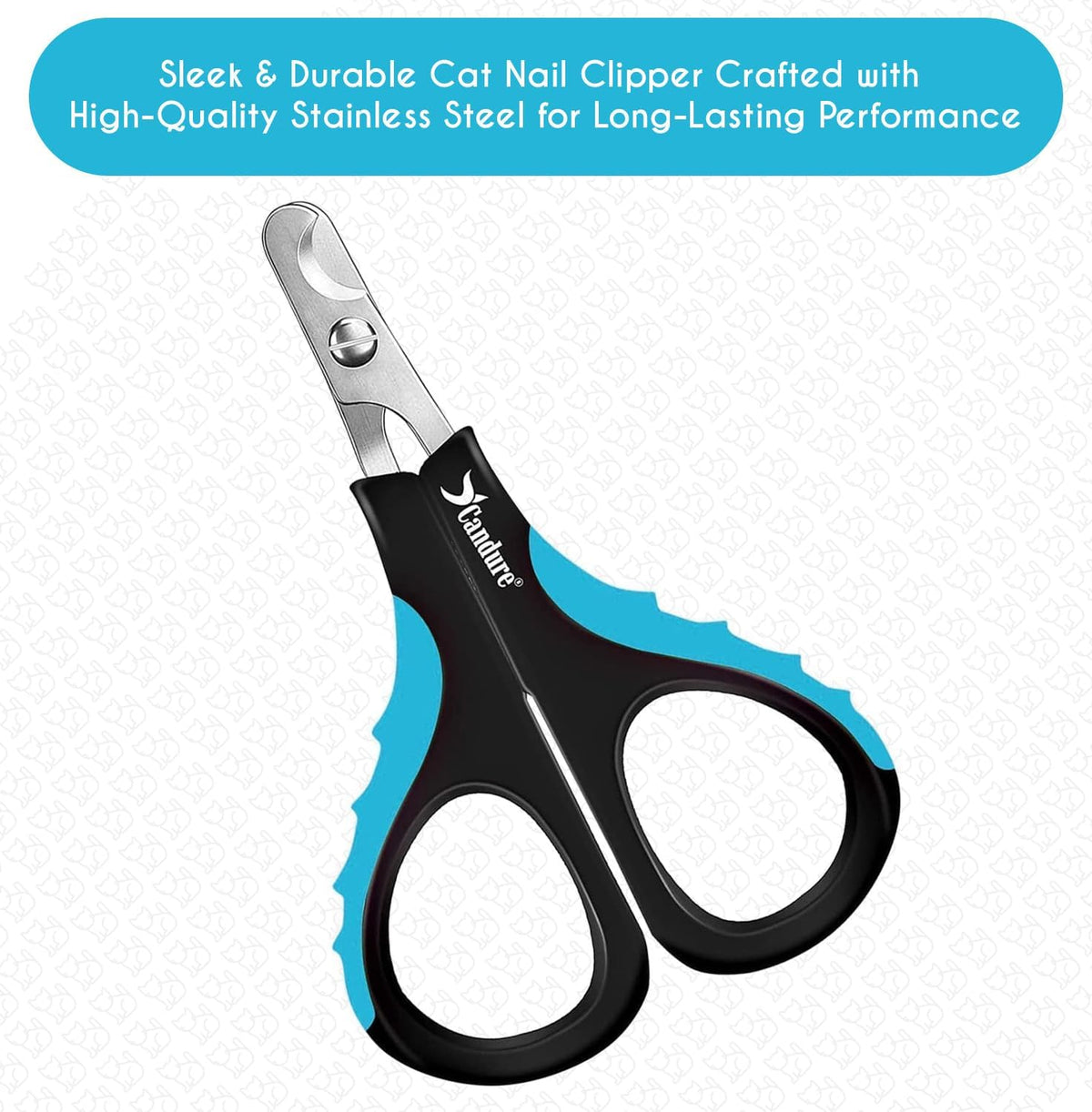 Candure Cat Nail Clipper Stainless Steel Cat Claw Trimmers for Rabbits, Guinea Pigs, Birds