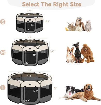 A4Pet Cat Playpen, 39.5” Pop Up Dog Playpen with Bowl, Suitable for Puppies, Kittens, and Small