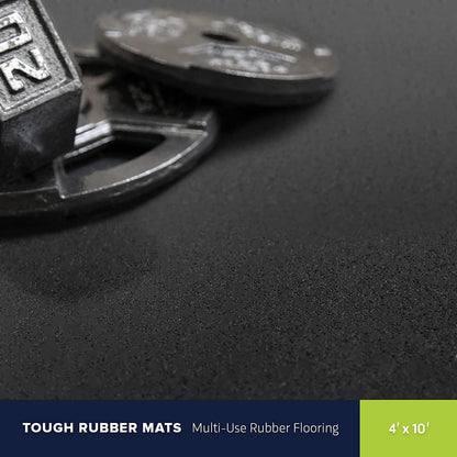 Flooring Inc's 1/4" Thick Tough Rubber Flooring Roll | Flexible Recycled Rubber Floor Mats for Home