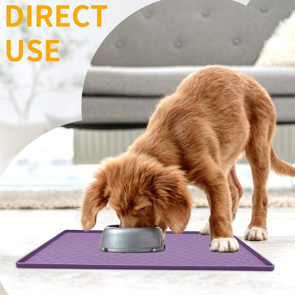 Ptlom Dog Food Mat Anti-Slip Pet Bowl Mats for Food and Water, High-Lips Pet Placemat Prevent Messy