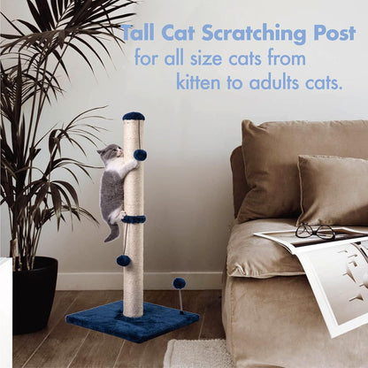 MECOOL 34“ Tall Cat Scratching Post Premium Basics Kitten Scratcher Sisal Scratch Posts Trees with