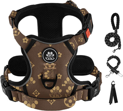 IVY&LANE No Pull Dog Harness with Leash Set, Reflective No Choke Pet Vest,Adjustable Oxford Dog