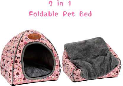 BWOGUE Guinea Pig House Bed Cozy Hamster Cave Large Hideout for Dwarf Rabbits Hedgehog Bearded