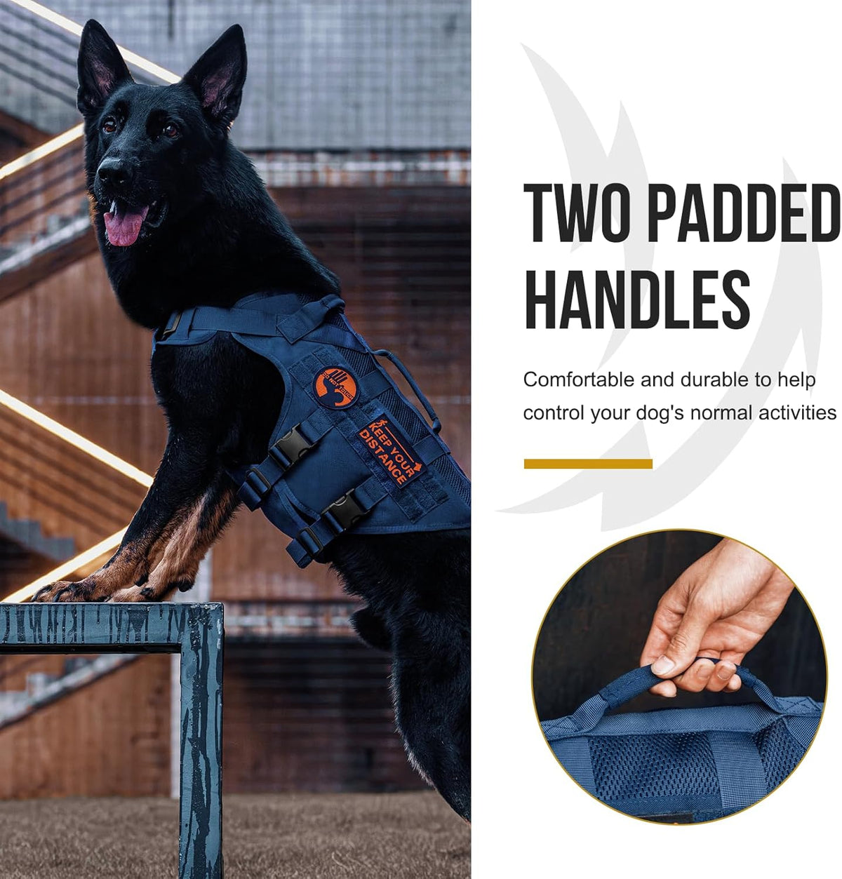 OneTigris Tactical Dog Harness for Small Medium Large Dogs, Mesh Design Service Dog Vest Breathable