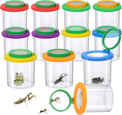Coopay 12 Pieces Magnifying Insect Box Bug Viewer Critter Insect Cage Bug Magnifier Container Bug