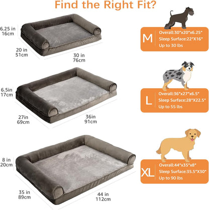 Amazon Basics Dog Bed with Cooling Gel Memory Foam, Pressure-Relief Support for Dogs up to 90lbs