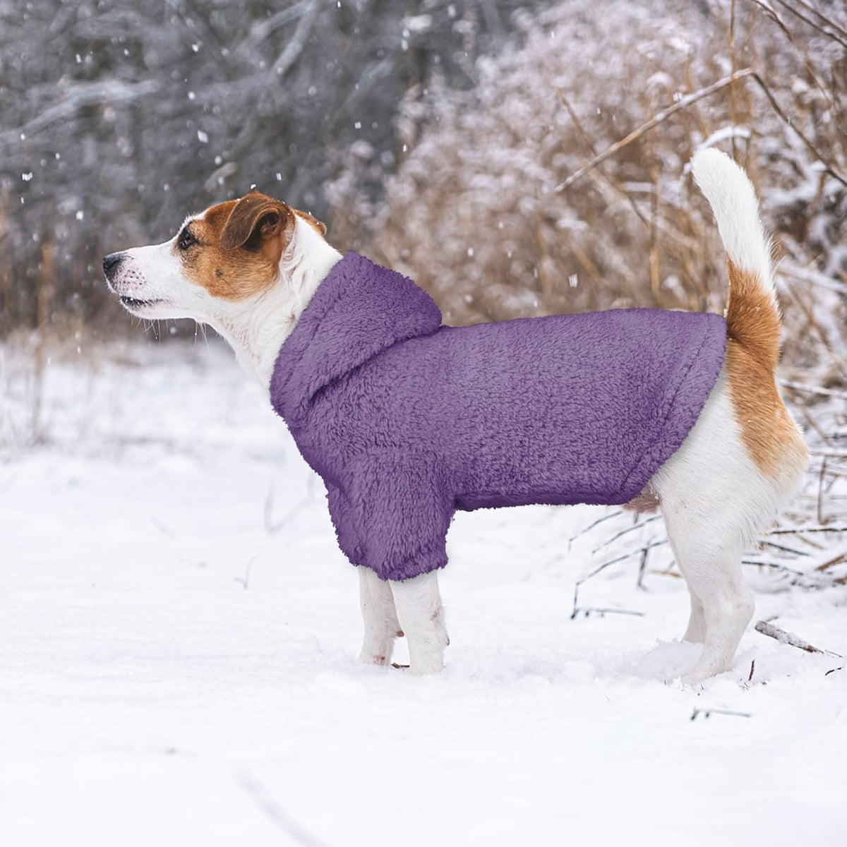 Fuzzy Dog Sweaters for Large Dogs Pet Hoodie Clothes Warm Soft Pet Coats Hooded Sweatshirt Dog